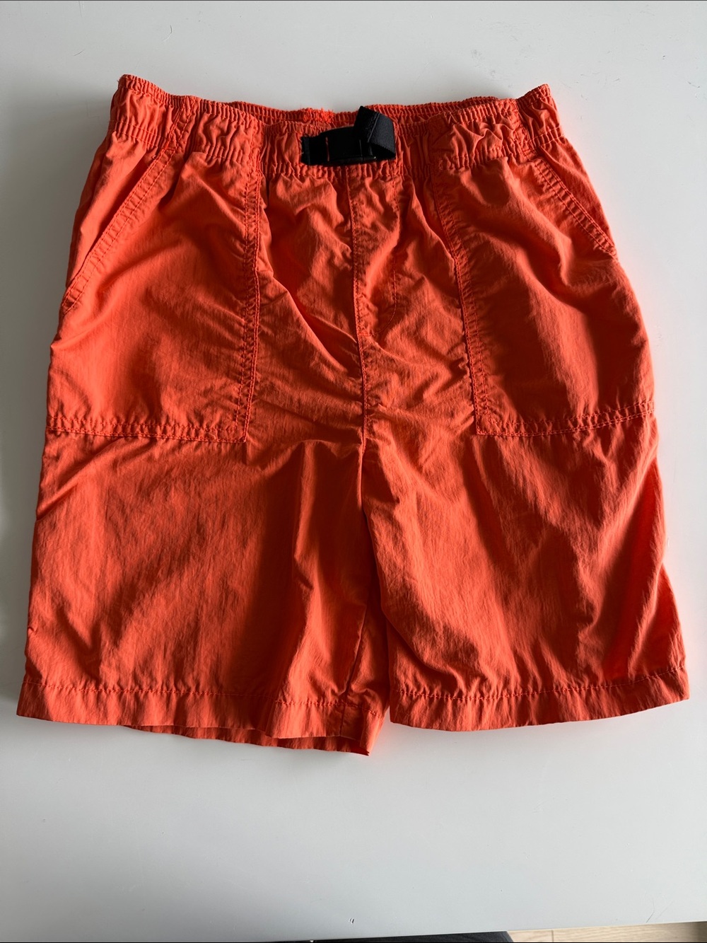 Kid’s Orange Elastic-Waist Shorts